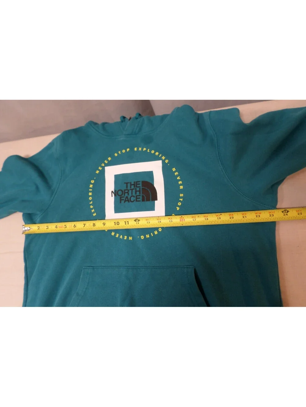 DESIGNER THE NORTH FACE COTTON BLEND WARM PULLOVER TEAL HOODIE MEN'S SIZE MEDIUM